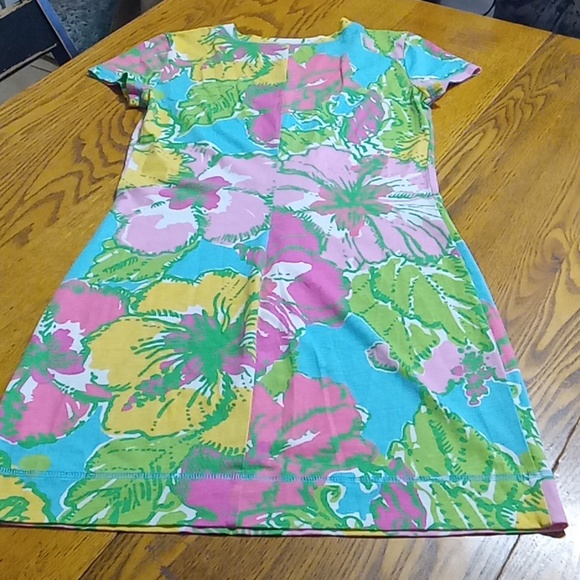 LILLY PULITZER Womens XS Floral Dress Stretch Used Preowned Summer COTTON - Picture 3 of 10